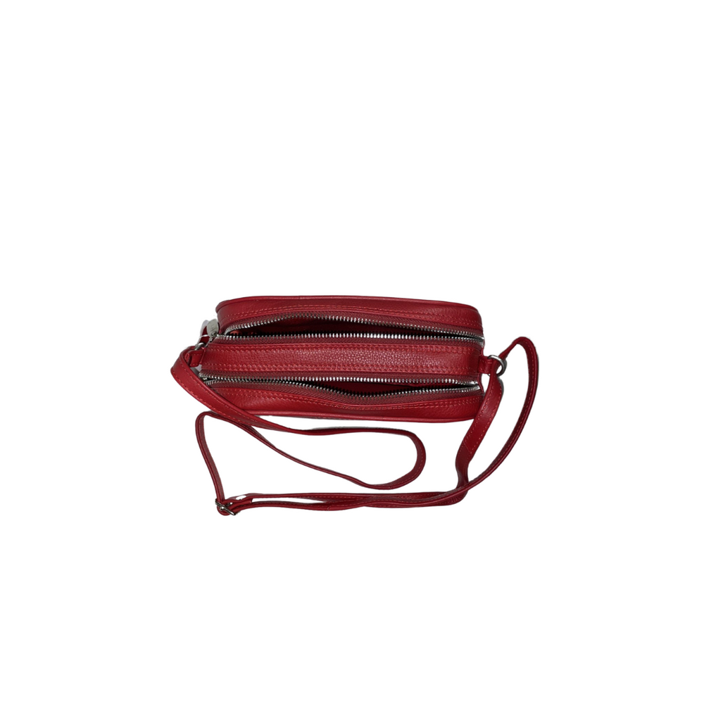 100% Indian Leather Red Mini Crossbody Bag (SN-3)