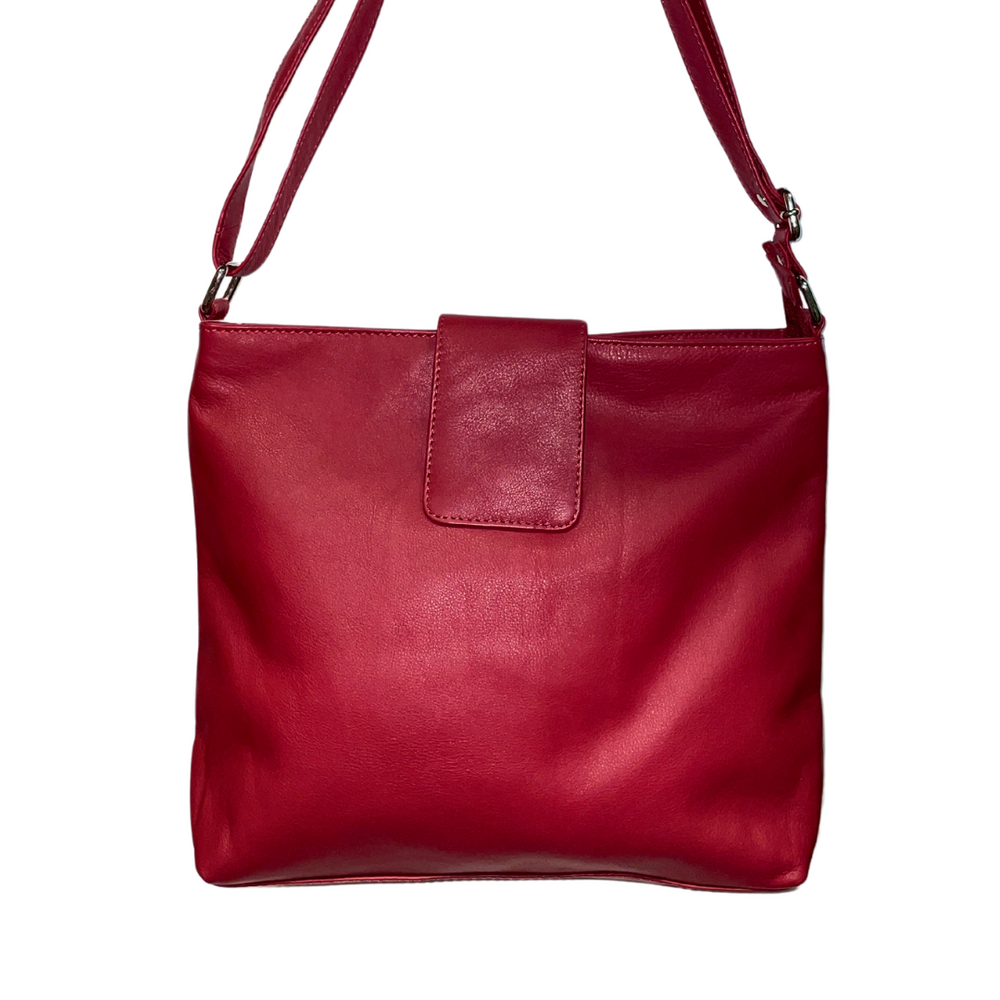 100% Indian Leather Red Stylish Handbag (S-1570)