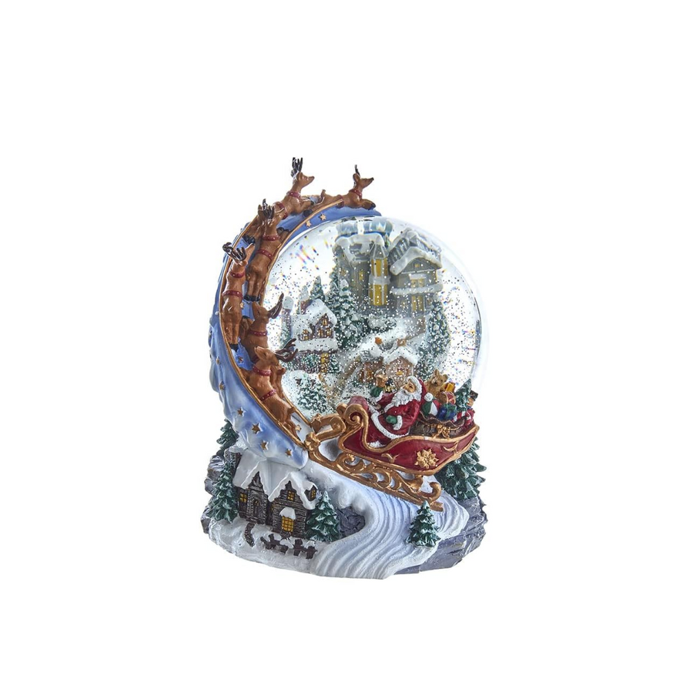 Swirl Dome - Santa & Reindeer Sleigh