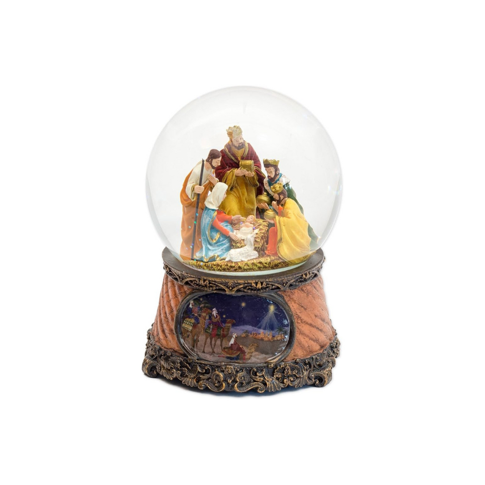 Snow Globe - Three Kings Nativity Scene (Musical)