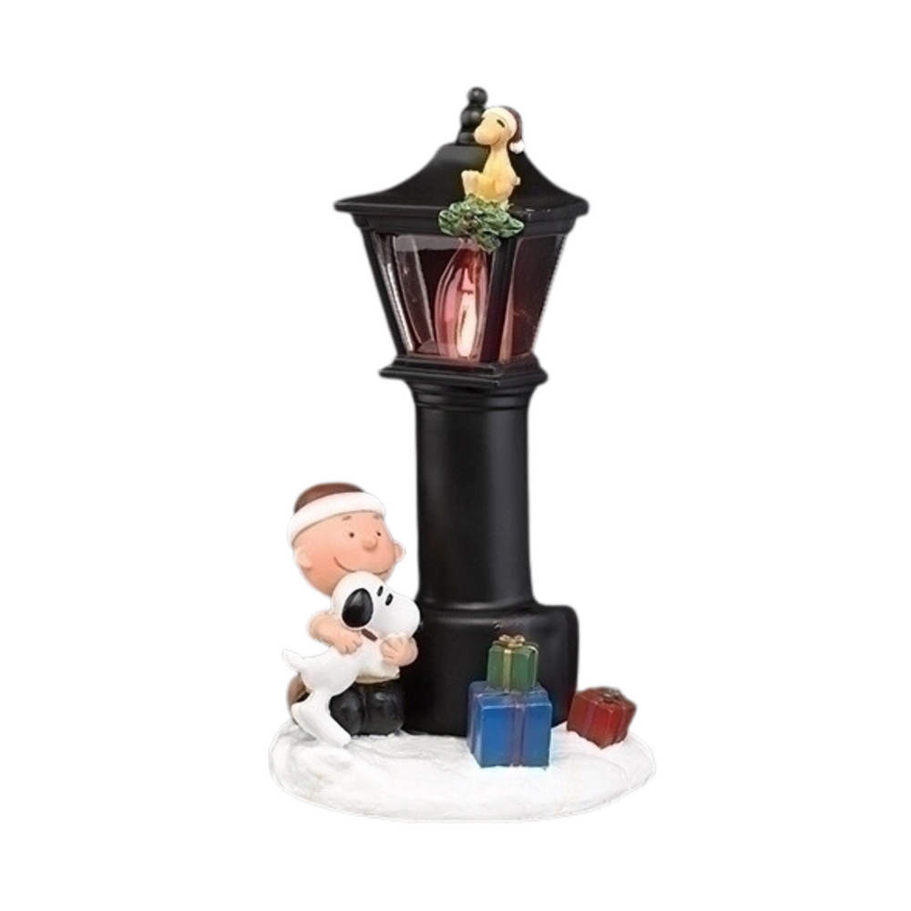 Roman Nightlight-Charlie & Snoopy under a Lamp Post w Swivel 8.25"