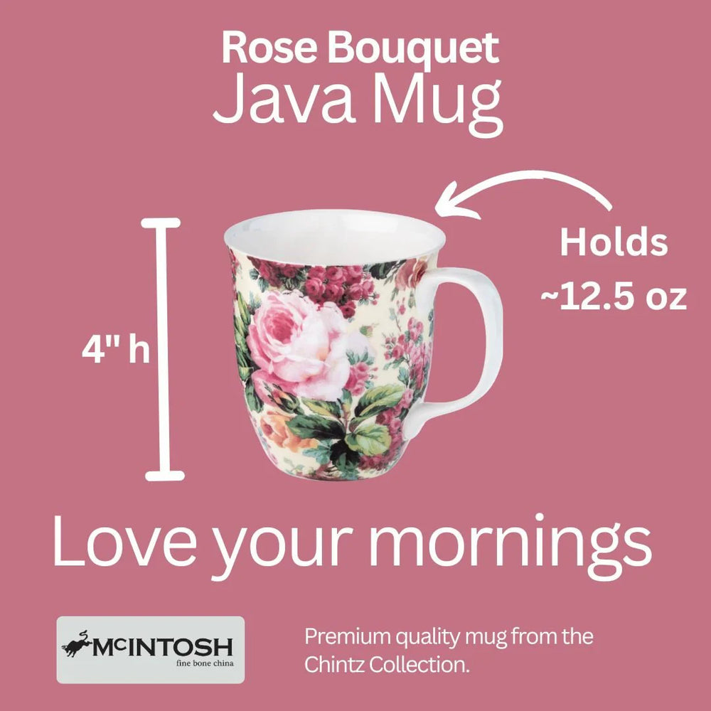 Pretty Chintzy Rose Bouquet Java Mug