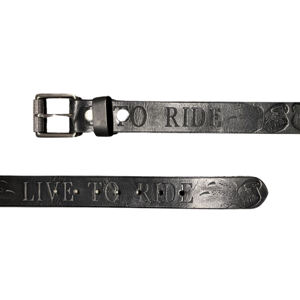 Black "Live to Ride" Belt (S-351)