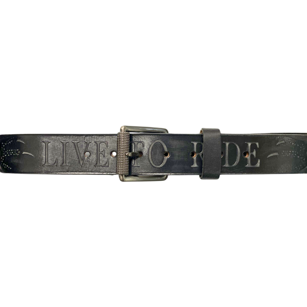 Black "Live to Ride" Belt (S-351)