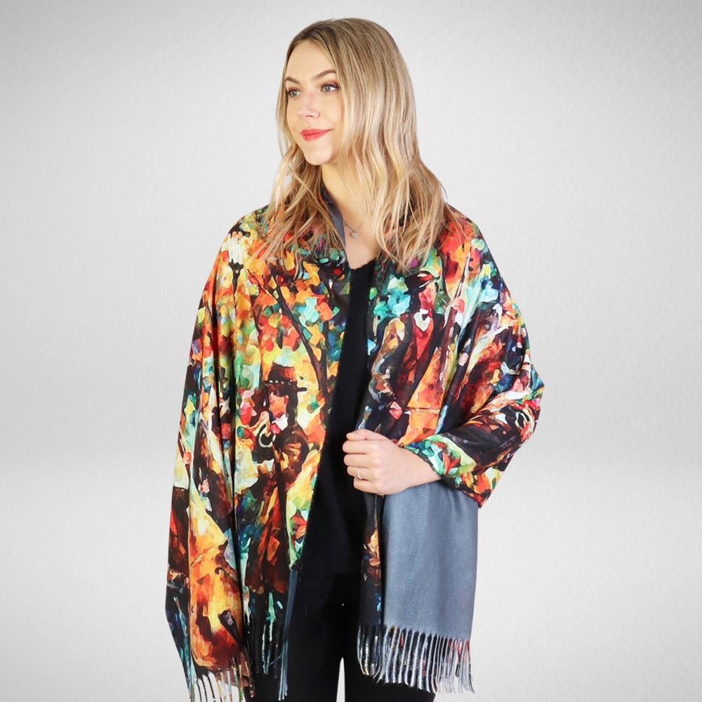 Grand-Glowing Music Oil Painting Scarf