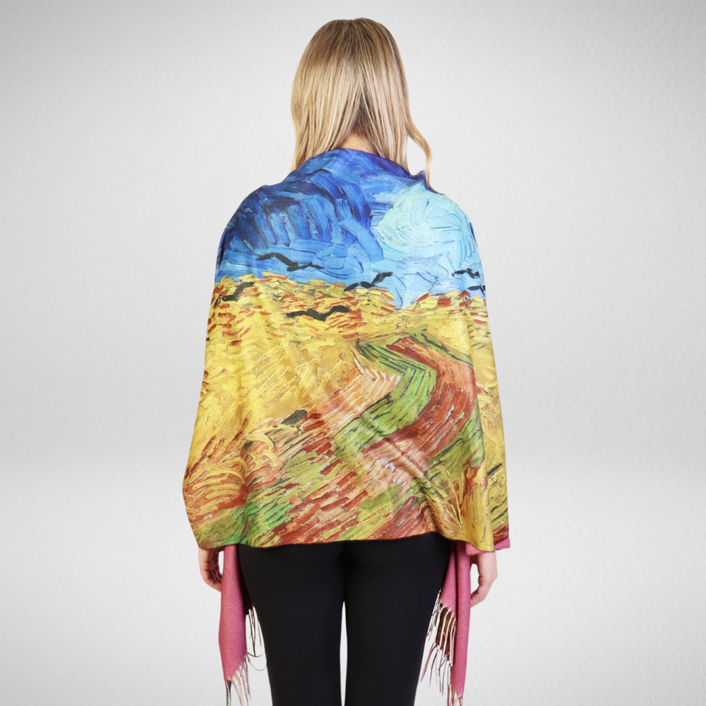 Grand-Wheatfield with Crows Oil Painting Scarf