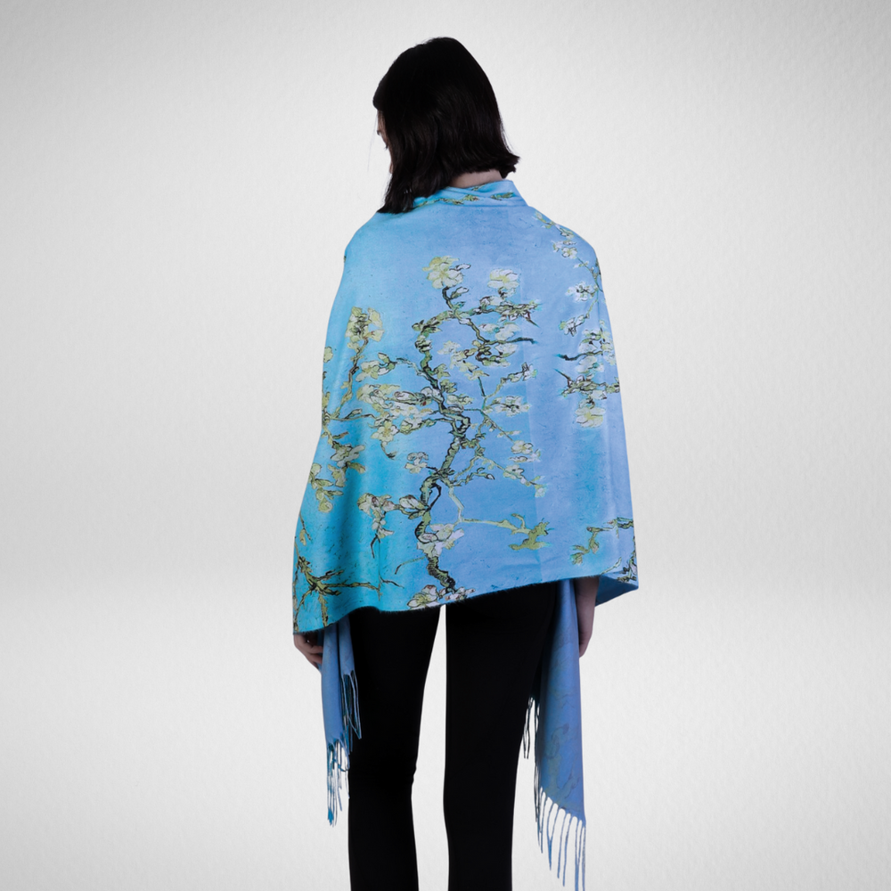 Grand-Almond Blossom Oil Painting Scarf (SF1773)