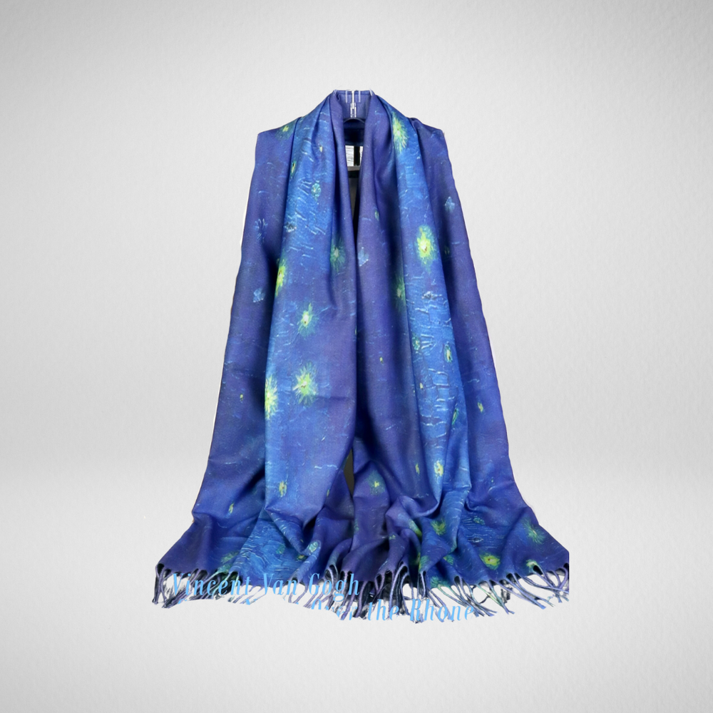 Grand-Starry Night Over the Rhône Oil Painting Scarf (Double-Sided)