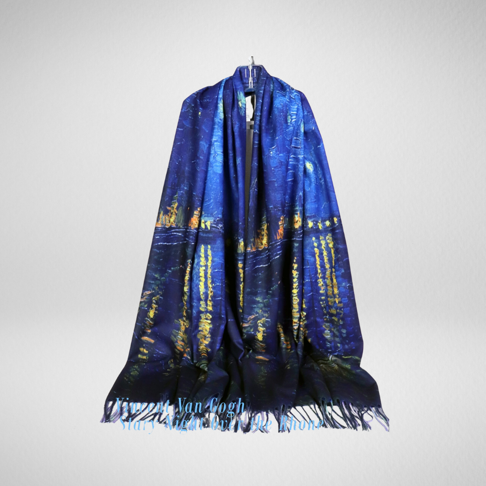 Grand-Starry Night Over the Rhône Oil Painting Scarf (Double-Sided)