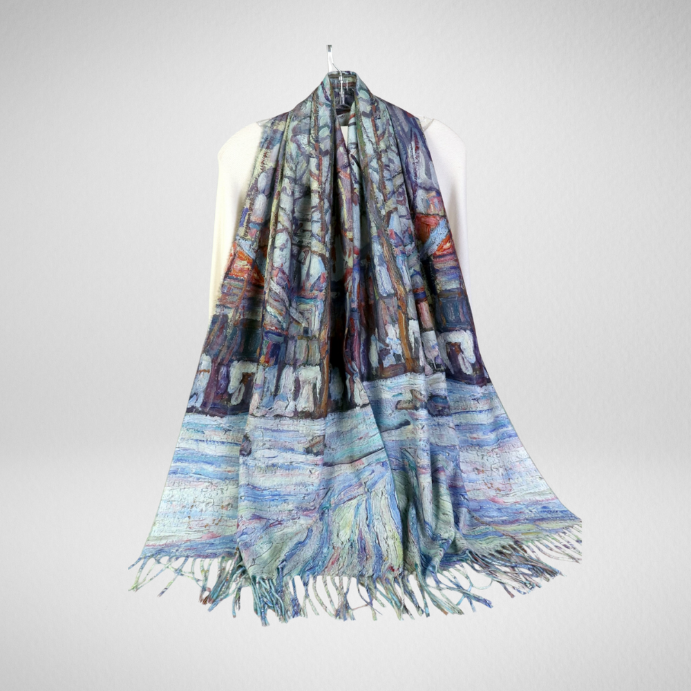 Grand - Winter Double-Sided Oil Painting Scarf