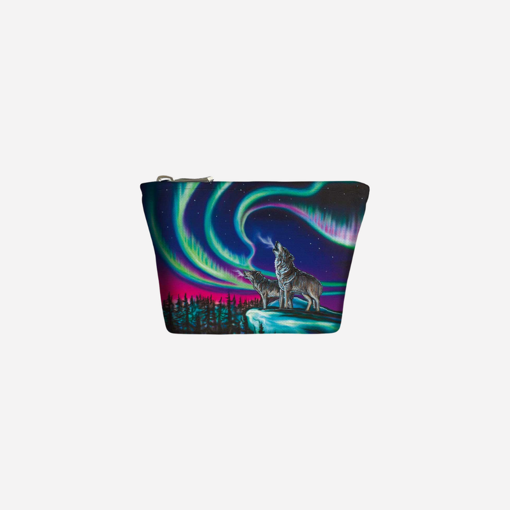 Indigenous Art Canvas Coin Purse - Sky Dance Wolf Song