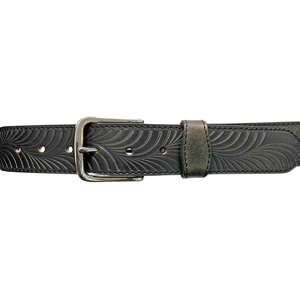 Black Western Engraved Belt (SR-730)