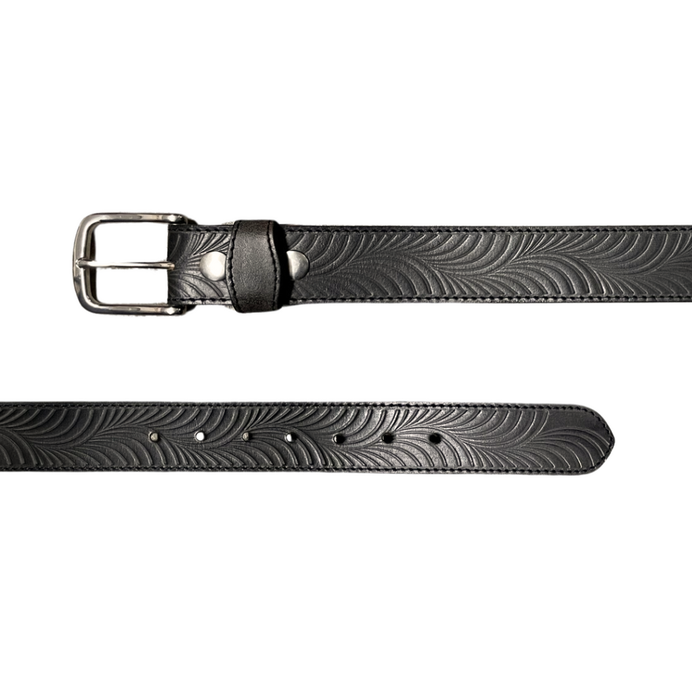 Black Western Engraved Belt (SR-730)