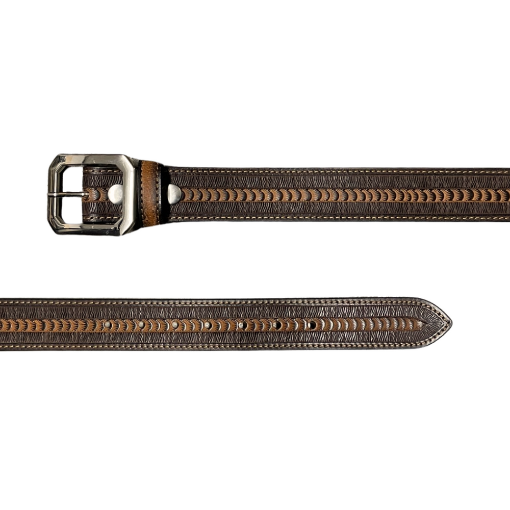Tan/Brown Engraved Design Belt (SR-760)