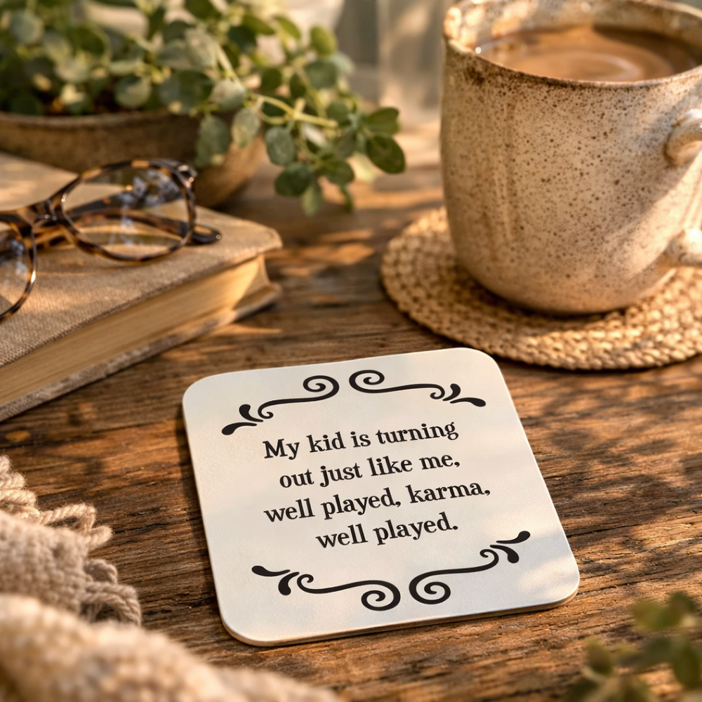 Scrunchy Face Coasters - Karma
