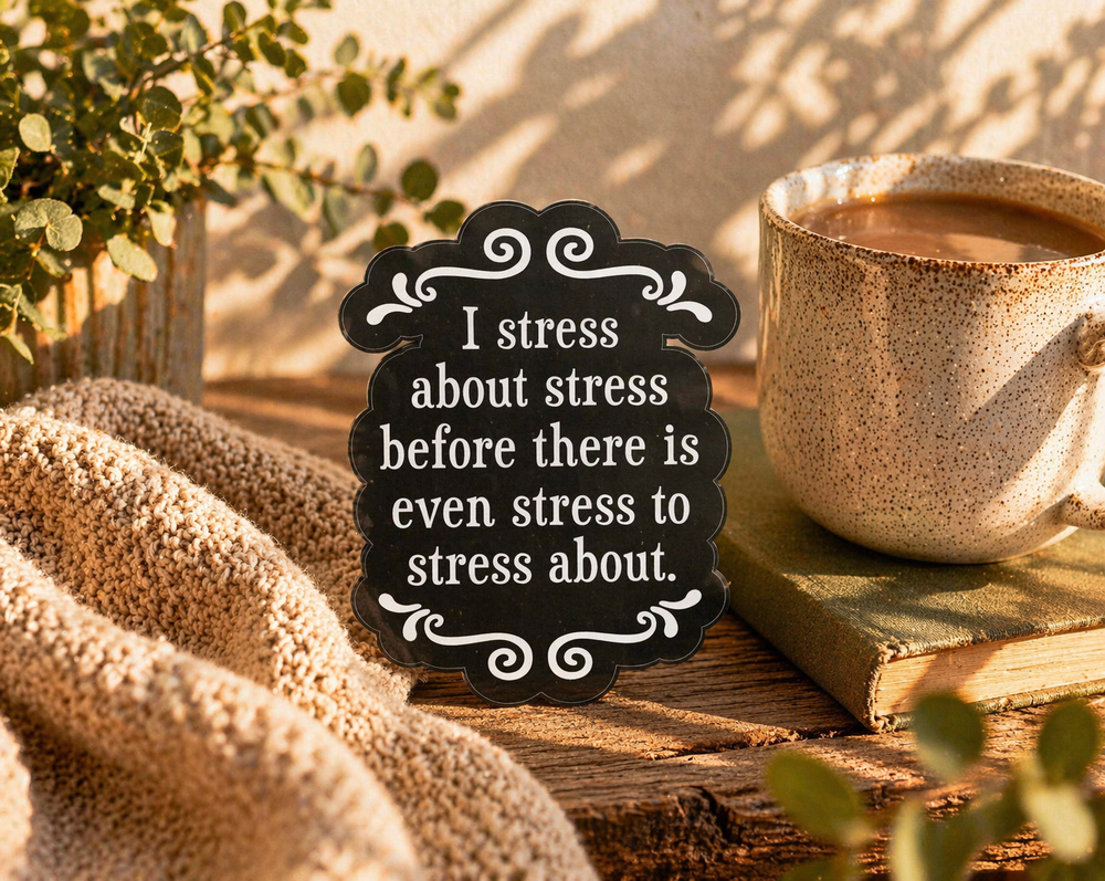 Scrunchy Vinyl Sticker - Stress