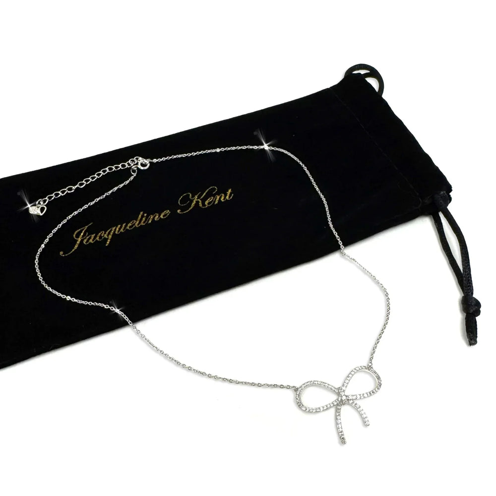 Silver Bow Necklace by Jacqueline Kent