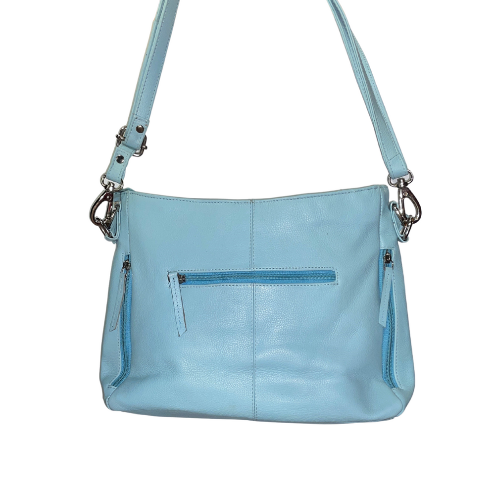 100% Indian Leather Sky Blue Hobo Handbag (S-1685)