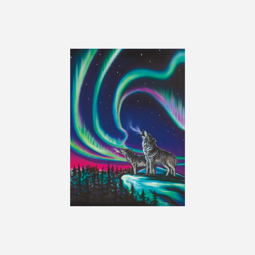Indigenous Art Tea Towel Sky Dance - Wolf Song