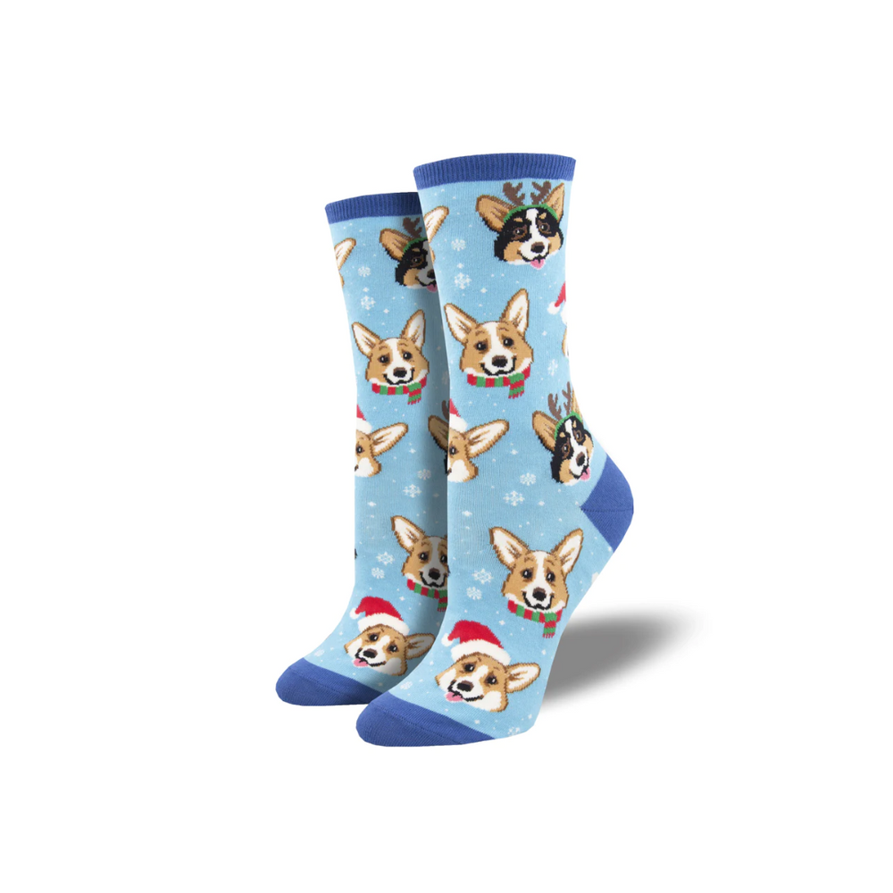 Holly Dog Holiday Dreamy Babba Slipper Socks with Grippers