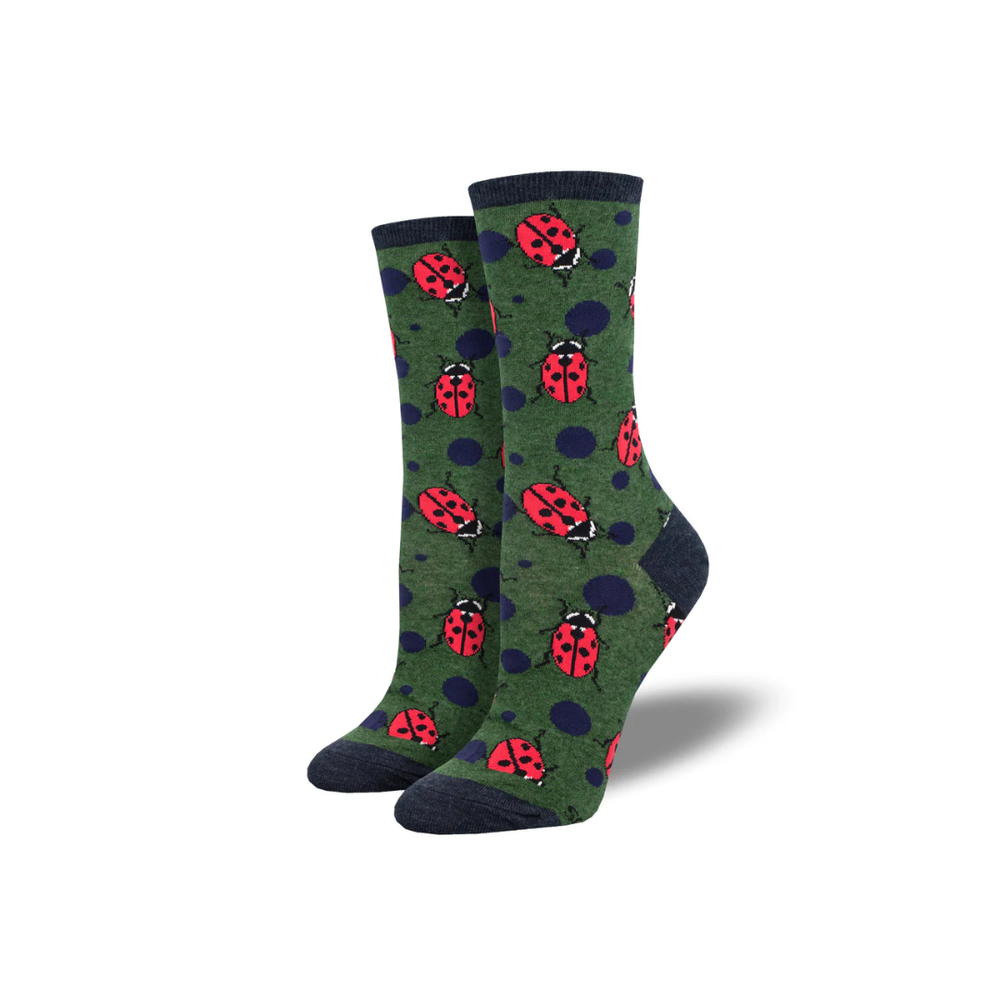 Socksmith Ladybugs - Green Heather