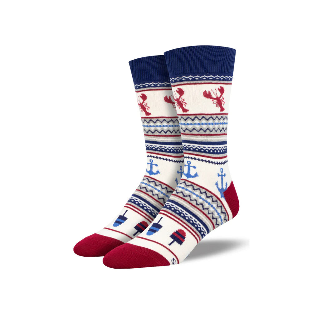 Socksmith Lobster Fair Isle - White