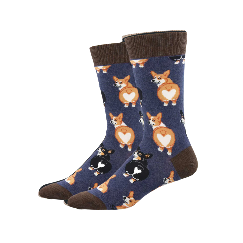 Socksmith Corgi Butt - Blue Heather