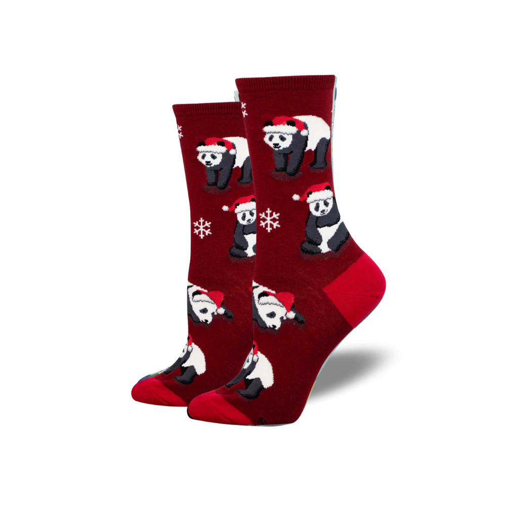 Socksmith Merry Panda - Burgundy