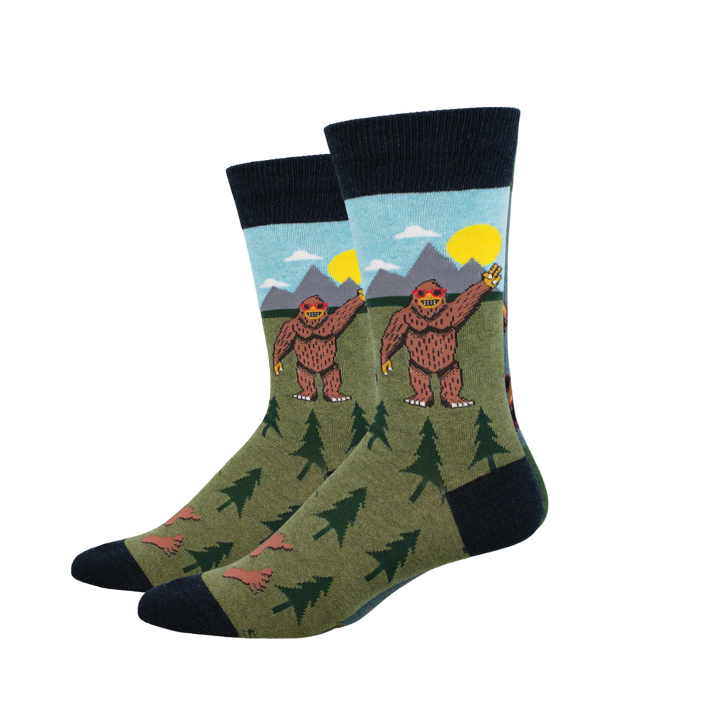 Socksmith Peace Out Bigfoot - Green Heather