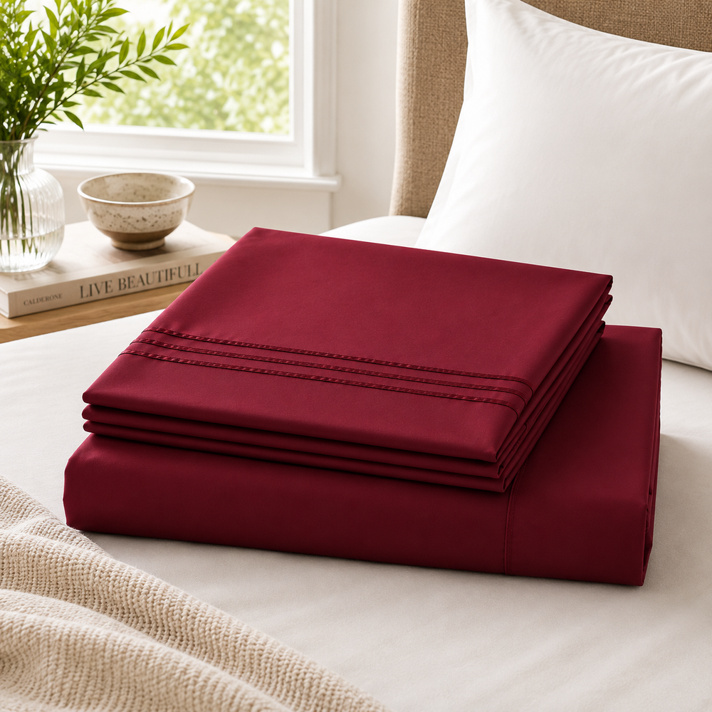Solid Sheet Set - Burgundy