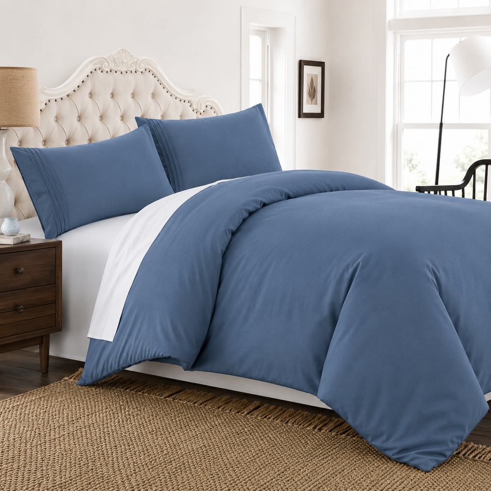 Solid Duvet Cover Set - Captain Blue