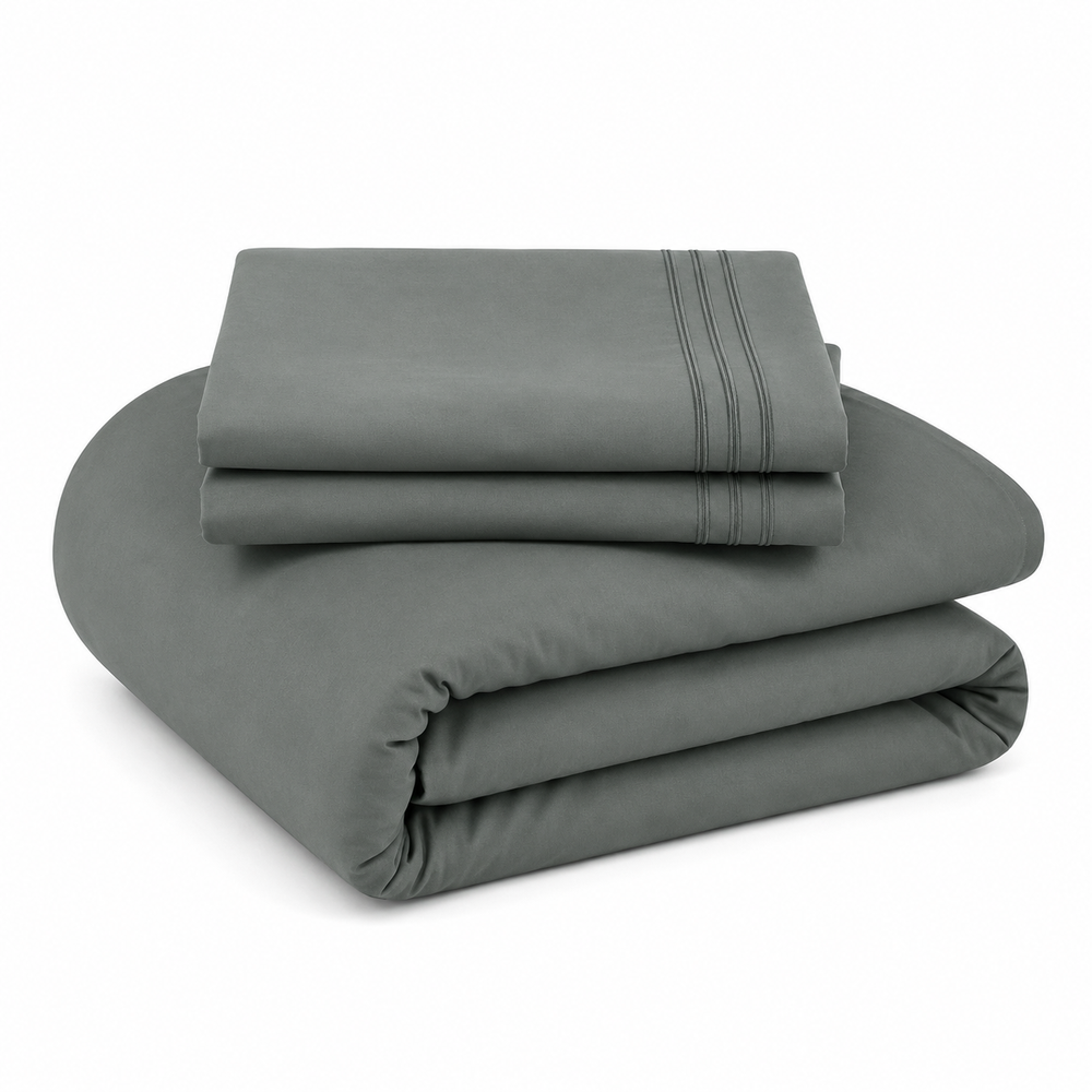 Solid Duvet Cover Set - Dark Grey