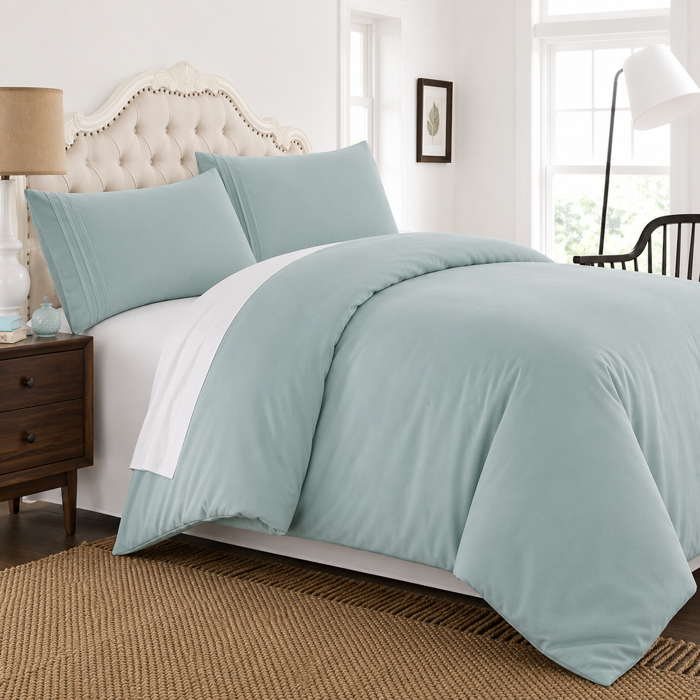 Solid Duvet Cover Set - Light Blue