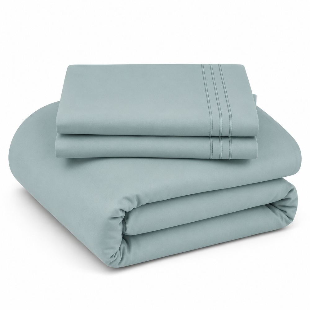 Solid Duvet Cover Set - Light Blue