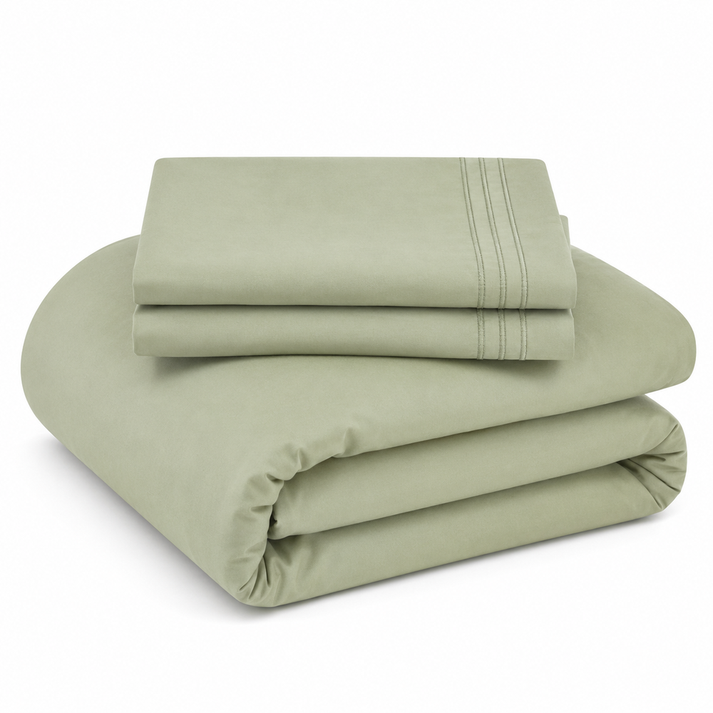 Solid Duvet Cover Set - Sage