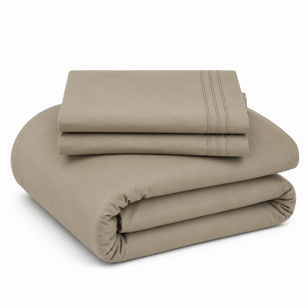 Solid Duvet Cover Set - Taupe