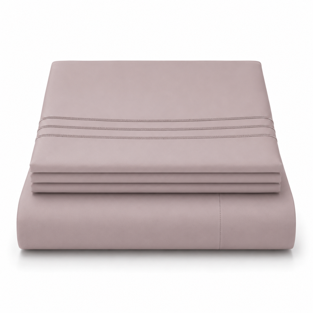 Solid Folded Pink Sheet Set