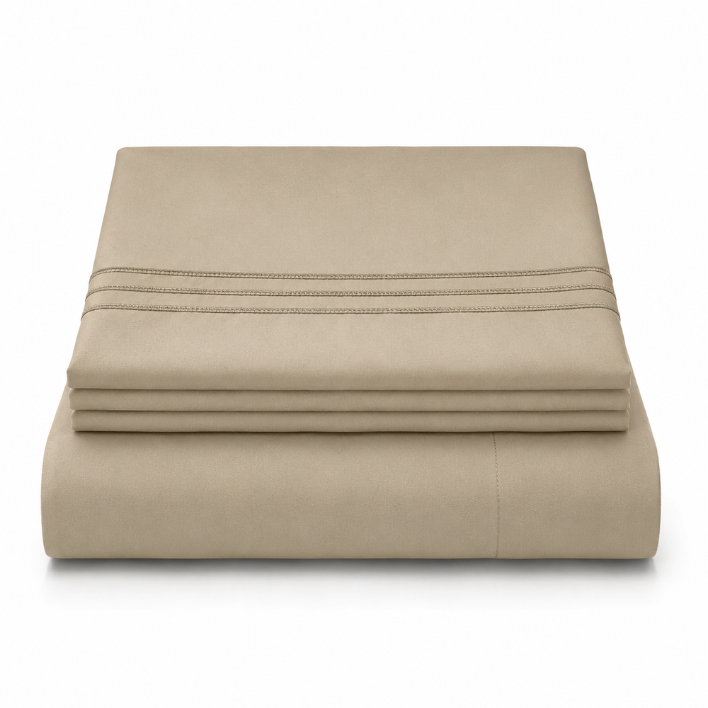 Solid Folded Taupe Sheet Set