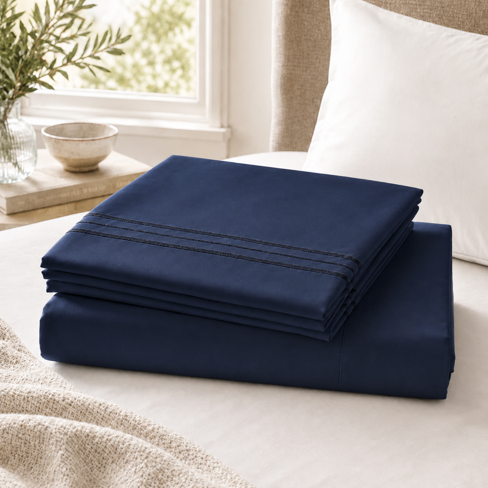 Solid Sheet Set - Navy