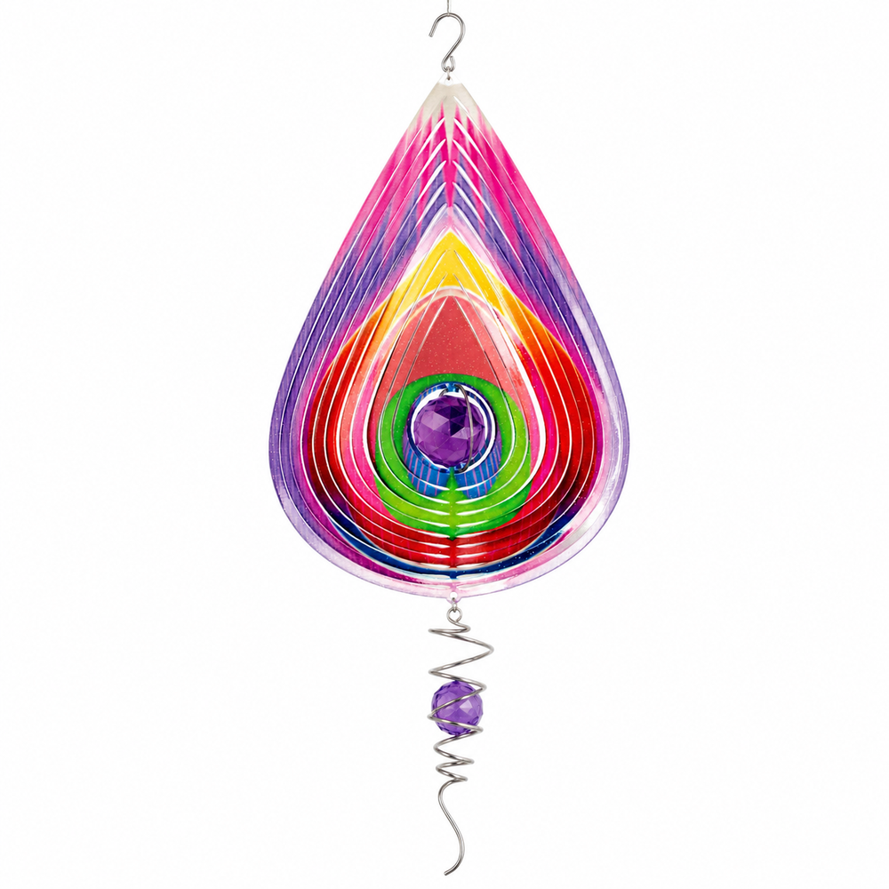 Spinfinity Crystal Ball Paradise Pink Teardrop w/Crystal Tail