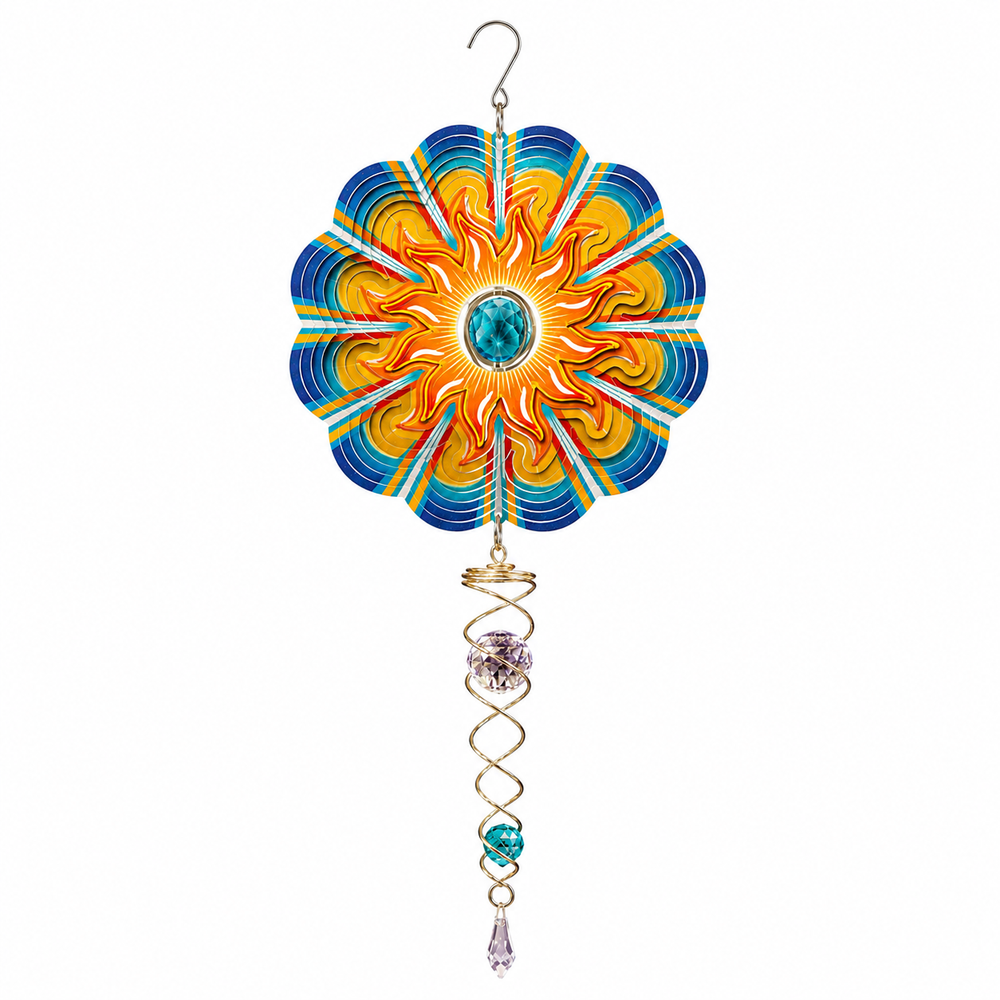 Spinfinity Small Blue Sun Spinner w/Crystal Tail