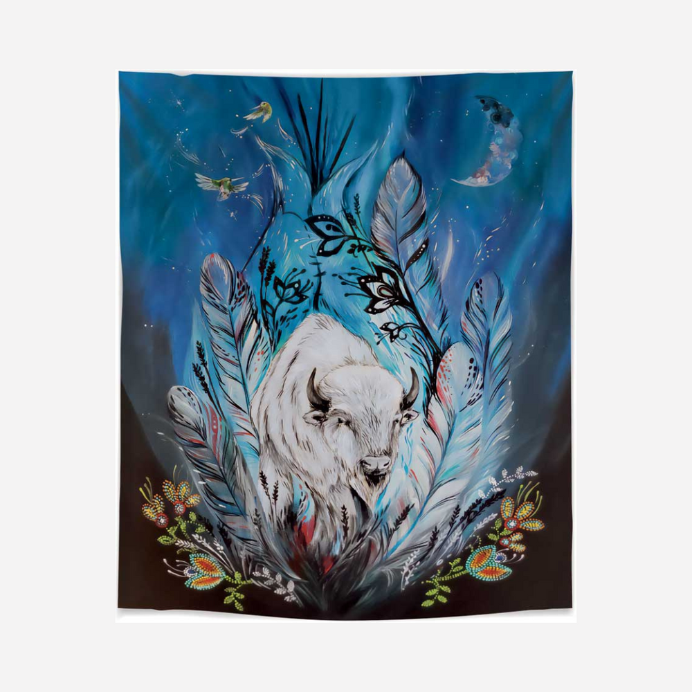 Indigenous Art Blanket - Spirit Buffalo