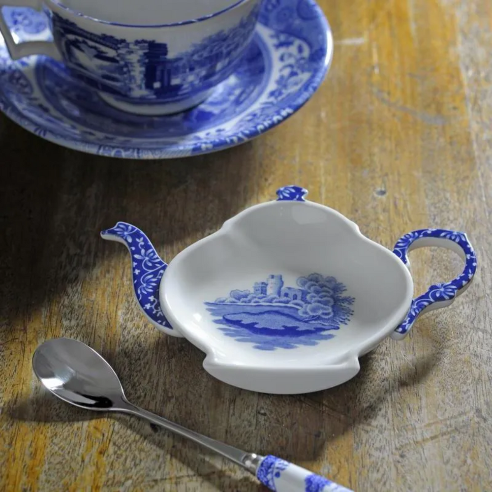 Spode Blue Italian Teabag Tidy/Spoon Rest