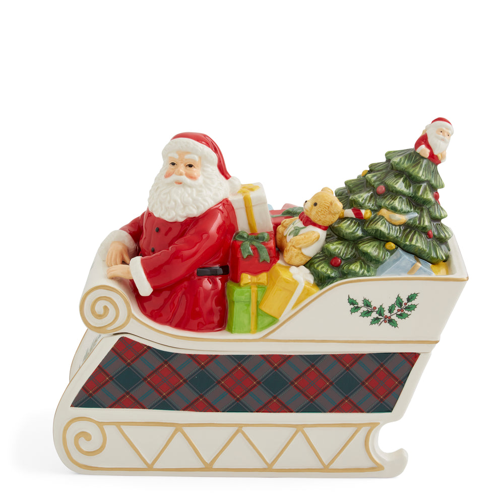 Spode Christmas Tree Santa Sleigh Cookie Jar