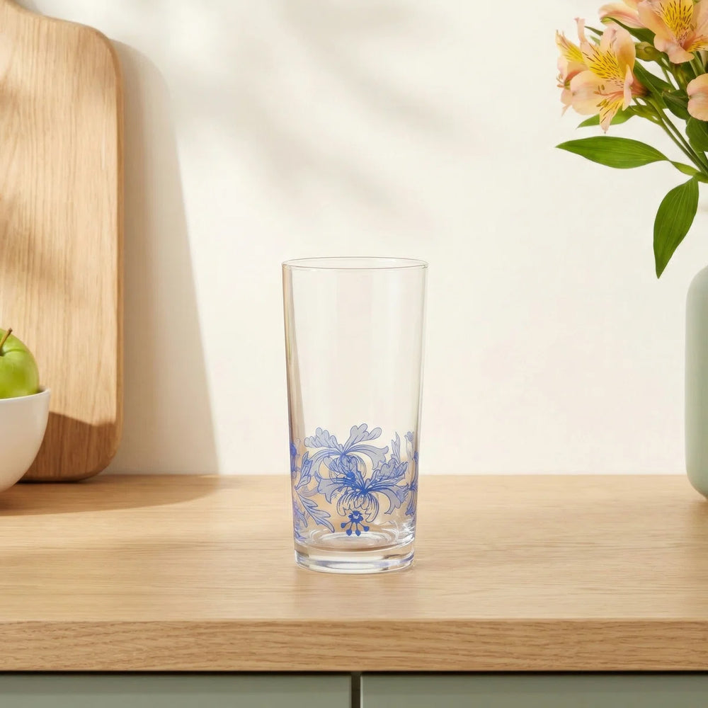Spode Blue Italian Highball Glasses Set of 4