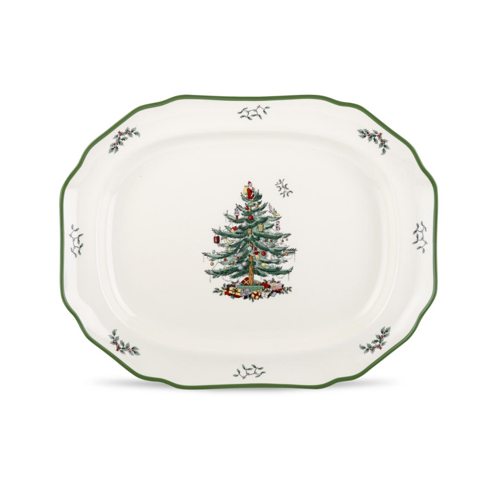 Spode Christmas Tree Sculpted Platter 19"