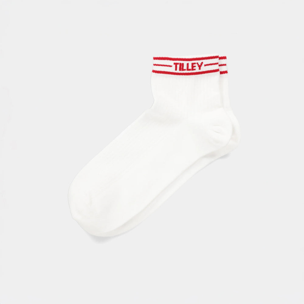 Tilley: Tipped Ankle Sock White/Red