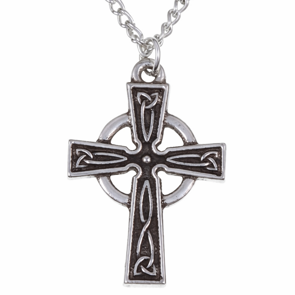 St Justin Celtic Circle Cross Necklet