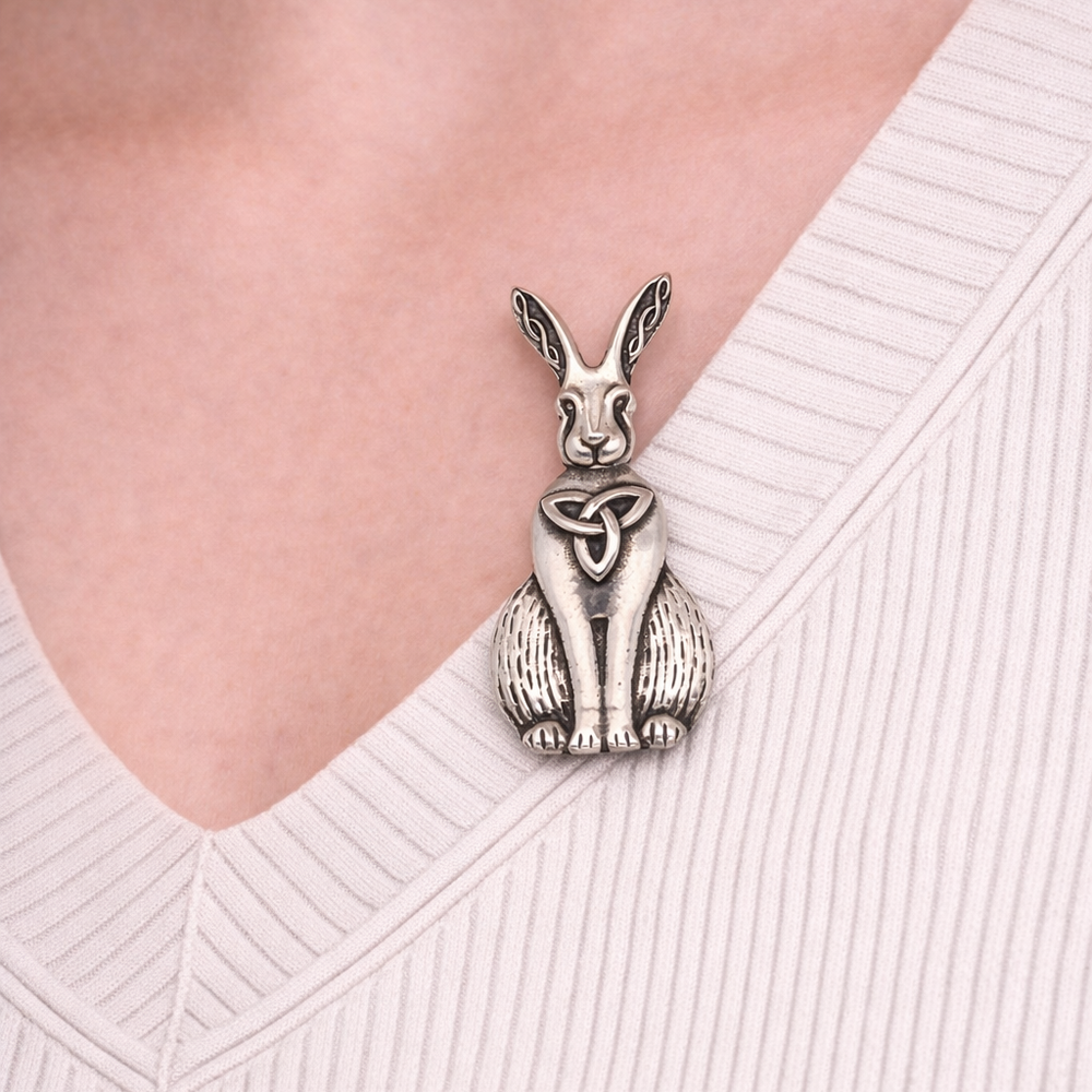 St Justin Celtic Hare Brooch