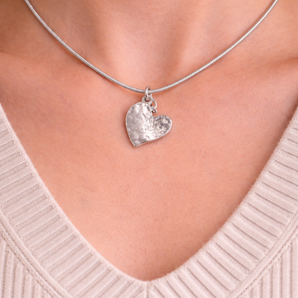 St Justin Heartbeat Tiny Beaten Heart Pendant